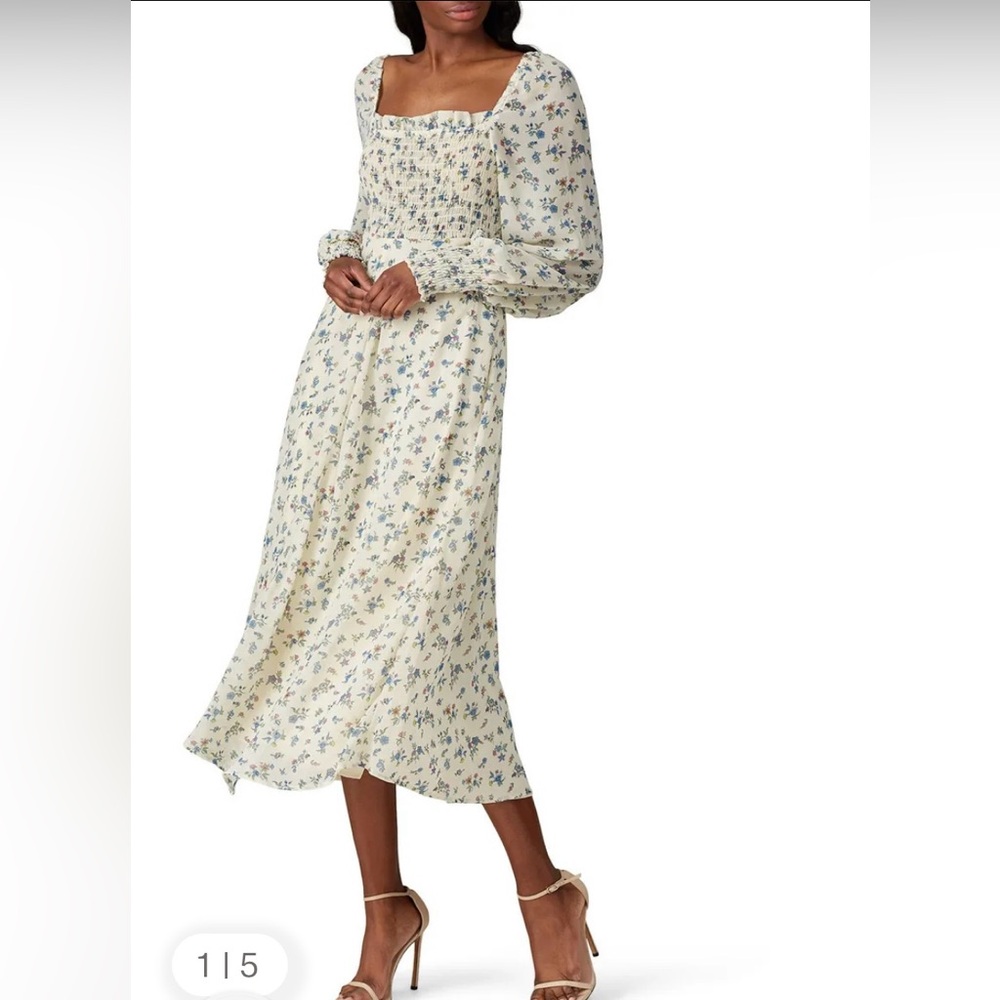Sweet Baby Jamie By Jamie‎ Mizrahi Floral Smocked Peasant Midi Dress Size XL